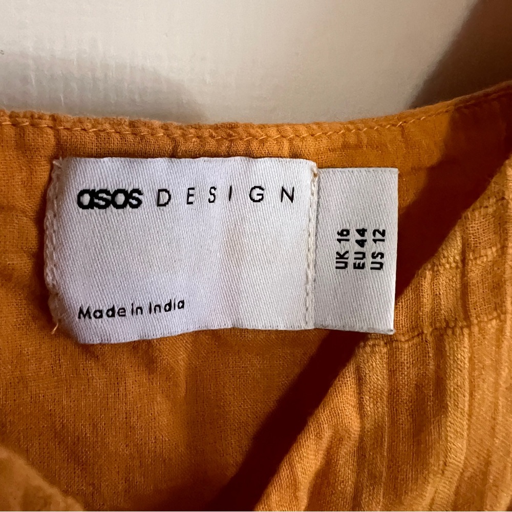 ASOS Ruffle Wrap Sundress 12 Orange - Picture 4 of 12